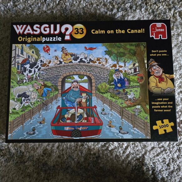 Wasgij? Original Puzzle 33 Calm on The Canal! 1000 Pieces Complete - Picture 1 of 3